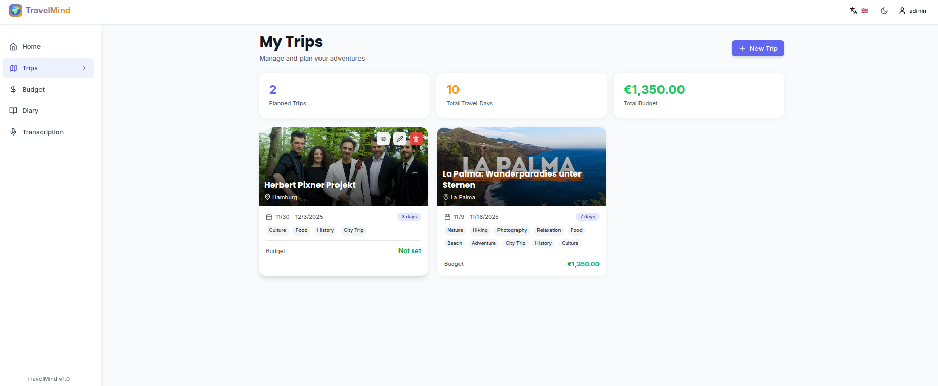 TravelMind Screenshot